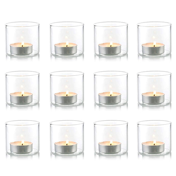 nuptio 10Pcs/20Pcs Clear Votive Tea Light Glass Candle Holders Ideal for Parties Wedding
