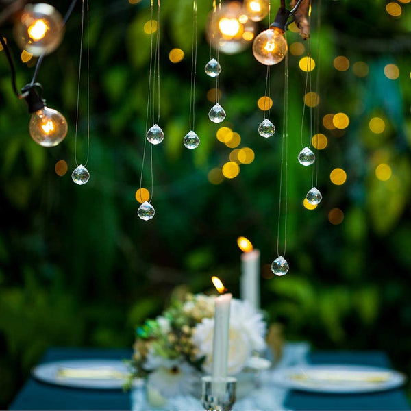 Nuptio 10Pcs/20Pcs Crystal Pendant Prism Faceted Chandelier Ball For Home Wedding Decor