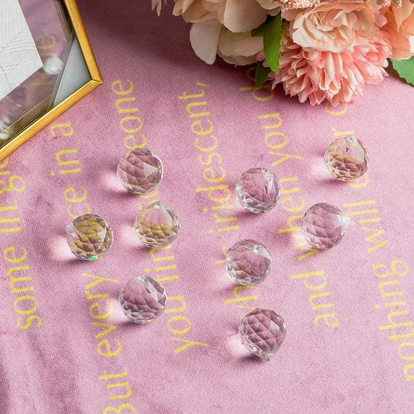 Nuptio 10Pcs/20Pcs Crystal Pendant Prism Faceted Chandelier Ball For Home Wedding Decor