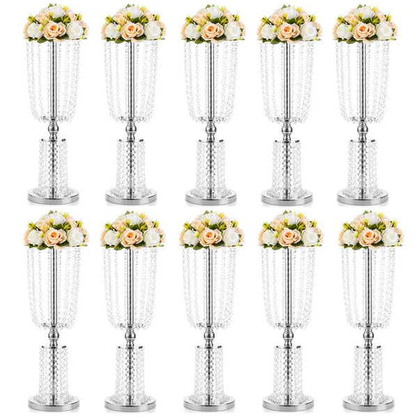 Nuptio 10Pcs Crystal Wedding Flower Stand | Centerpieces For Wedding Table | Nuptio