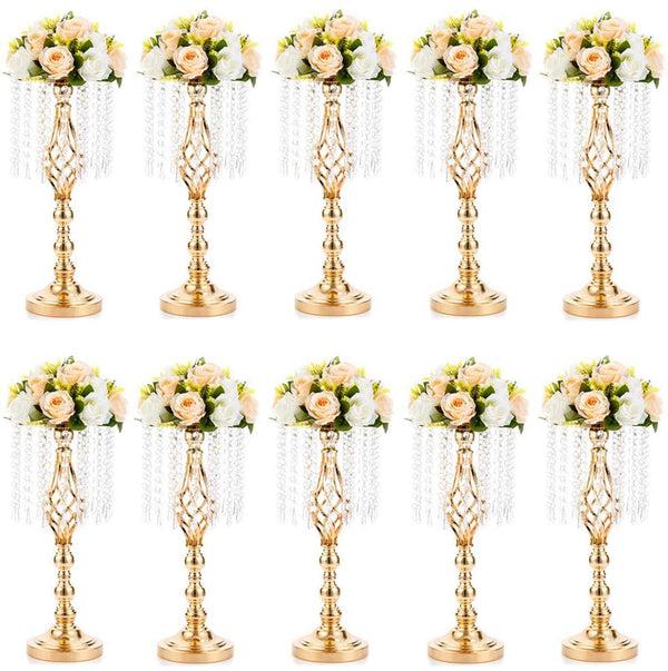 nuptio 10Pcs Gold Vases For Centerpieces | Bautizo Centros De Mesa | Nuptio