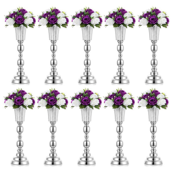 Nuptio 10Pcs Metal Trumpet Vase For Wedding | Flower Stand For Wedding Tables