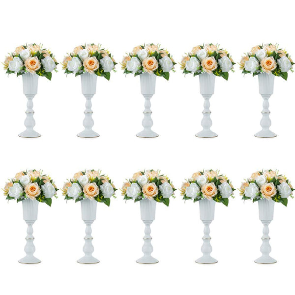 Nuptio 10Pcs Tall Vases For Centerpieces | Flower Stand For Table | Nuptio