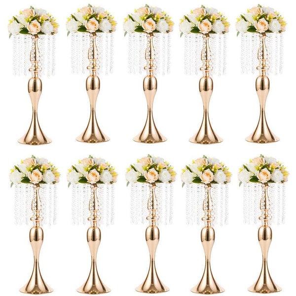 nuptio 10Pcs Wedding Flower Stand | Crystal Flower Holders | Nuptio