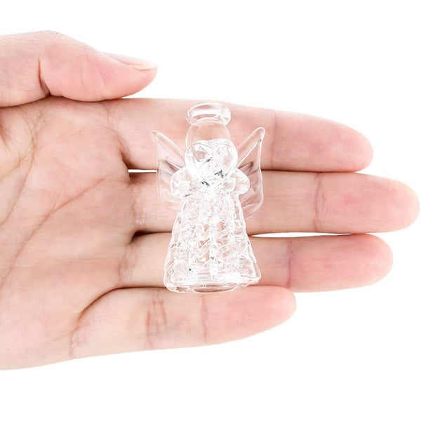 Nuptio 12Pcs/24Pcs Mini Clear Glass Hanging Angels Tree Ornaments Christmas Tree Decorations