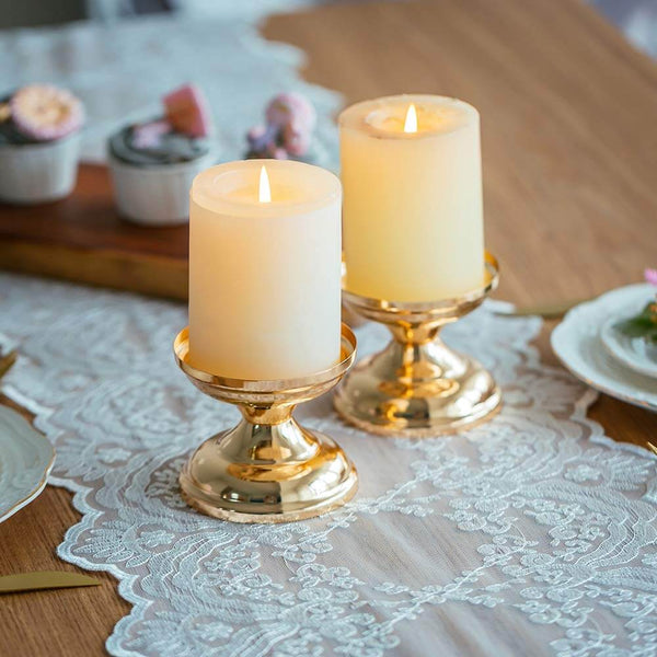 Nuptio 2/4/10Pcs Metal Pillar Candle Holders Wedding Centerpieces Home Decor