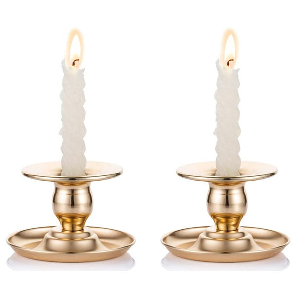 nuptio 2/4Pcs Metal Taper Candle Holders Candlestick Holder