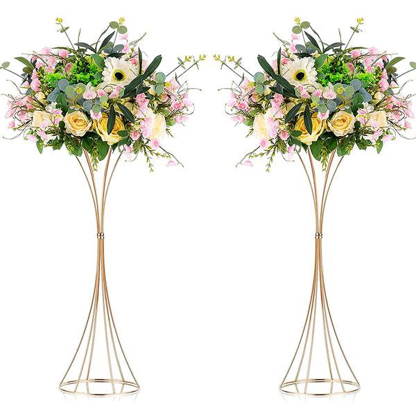 nuptio 2Pcs/10Pcs Centerpieces Flower Stand Geometric Flower Vase Metal for Table Decor