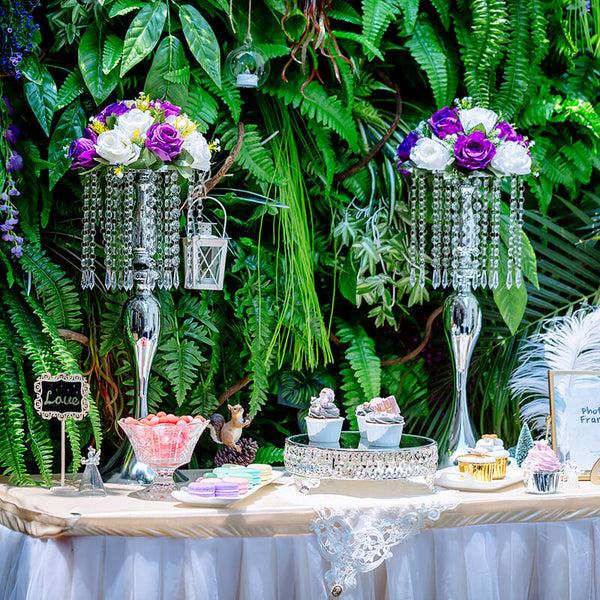 Nuptio 2Pcs/10Pcs Crystal Flower Stand Wedding Road Lead Tall Flower Holders