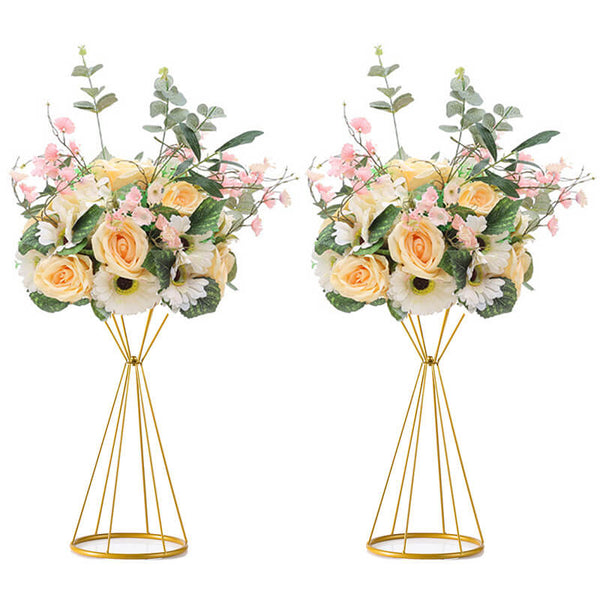 nuptio 2Pcs/10Pcs Geometric Metal Flower Column Stand for Wedding Party Home Decor