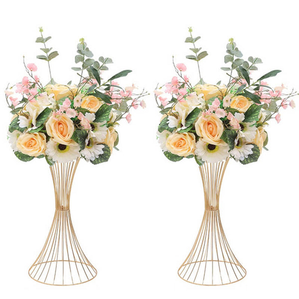 nuptio 2Pcs/10Pcs Geometric Metal Flower Column Stand for Wedding Party Home Decor