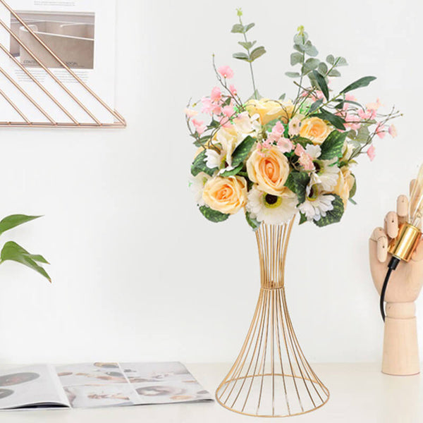 Nuptio 2Pcs/10Pcs Geometric Metal Flower Column Stand For Wedding Party Home Decor