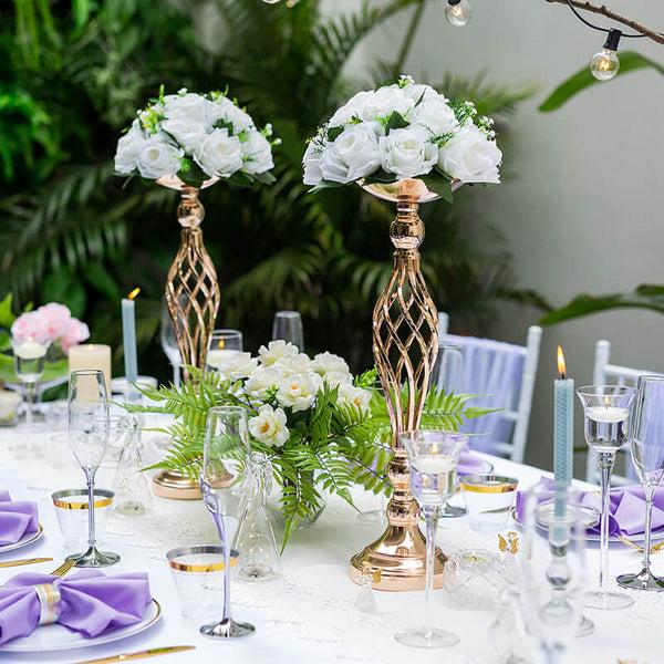 Nuptio 2Pcs/10Pcs Metal Flower Vase Wedding/Party Flowers Centerpieces For Table