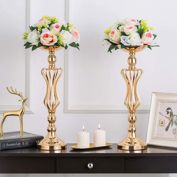 Nuptio 2Pcs/10Pcs Metal Flower Vase Wedding Party Flowers Centerpieces For Table