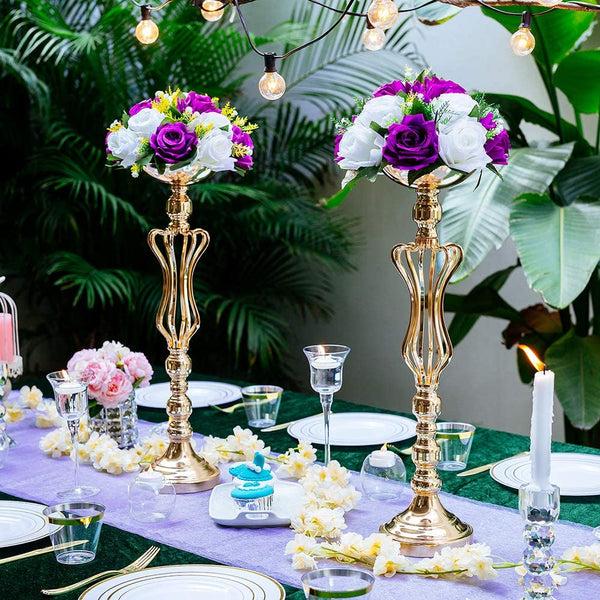 Nuptio 2Pcs/10Pcs Metal Flower Vase Wedding Party Flowers Centerpieces For Table