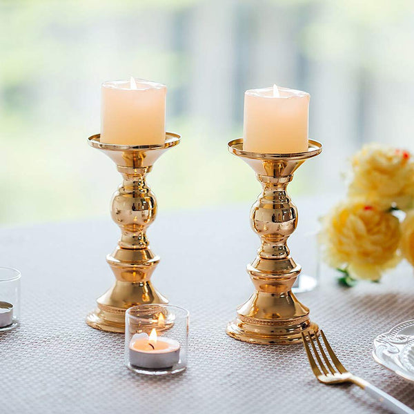 Nuptio 2Pcs/10Pcs Metal Pillar Candle Holder Ideal For Wedding Centerpieces Special Events Parties