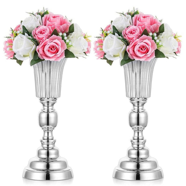 Nuptio 2Pcs/10Pcs Metal Trumpet Vase For Wedding Party Dinner Centerpiece Event