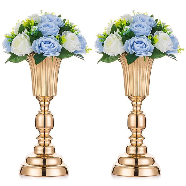 nuptio 2Pcs/10Pcs Metal Trumpet Vase for Wedding Party Dinner Centerpiece Event