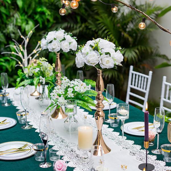 Nuptio 2Pcs/10Pcs Metal Vase For Wedding Party Table Centerpiece Flower Stand