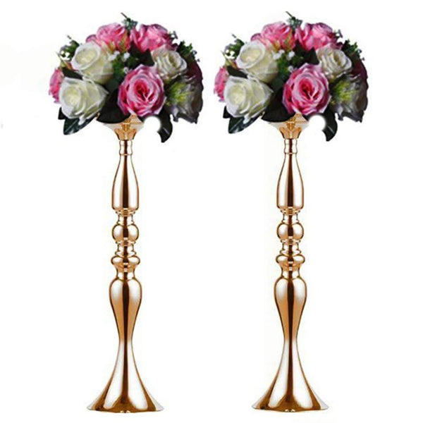 nuptio 2Pcs/10Pcs Metal Vase for Wedding Party Table Centerpiece Flower Stand