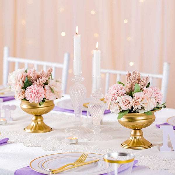 Nuptio 2Pcs/10Pcs Mini Sized Metal Urn Planter Elegant Centerpieces Vase For Wedding Party