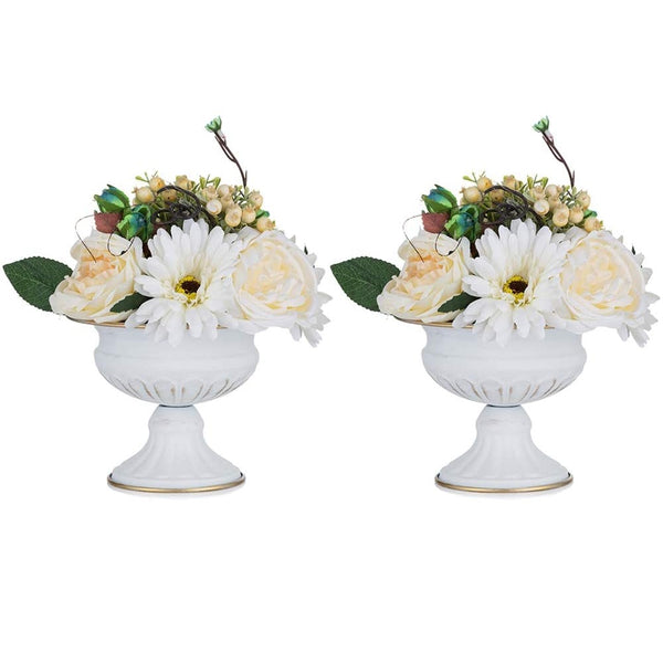Nuptio 2Pcs/10Pcs Mini Sized Metal Urn Planter Elegant Centerpieces Vase For Wedding Party