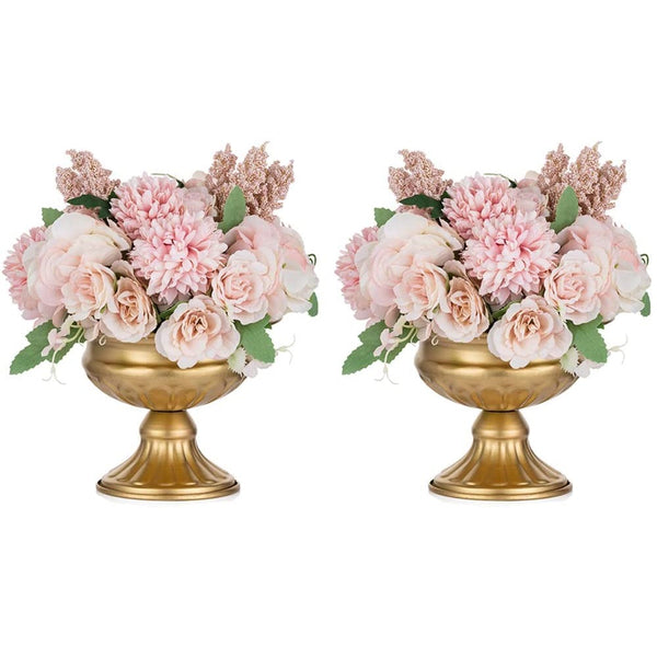 nuptio 2Pcs/10Pcs Mini Sized Metal Urn Planter Elegant Centerpieces Vase for Wedding Party