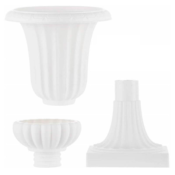 Nuptio 2Pcs/10Pcs Plastic Pedestal Trophy Planter Vintage Style Flower Pot Porch Decoration