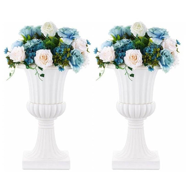nuptio 2Pcs/10Pcs Plastic Pedestal Trophy Planter Vintage Style Flower Pot Porch Decoration