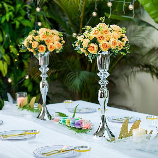 Nuptio 2Pcs/10Pcs Wedding Centerpieces Flower Stand Tall Flower Vases For Dining Room Table