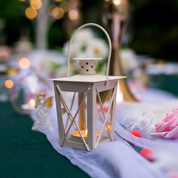 Nuptio 2Pcs/4Pcs Vintage Metal Mini Decorative Candle Lanterns For Parties Wedding Centerpiece
