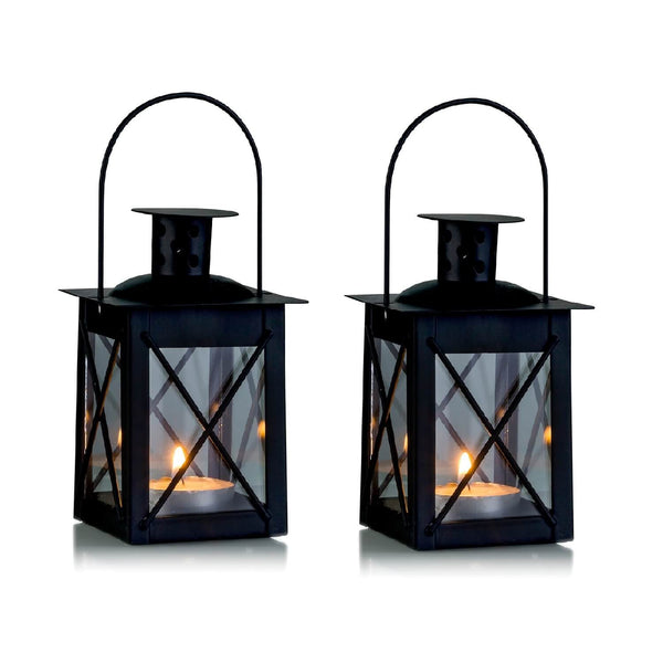 nuptio 2Pcs/4Pcs Vintage Metal Mini Decorative Candle Lanterns for Parties Wedding Centerpiece