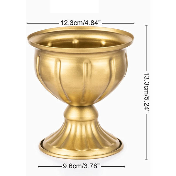 Nuptio 2Pcs Metal Vases For Centerpieces Gold Flower Pots Indoor Table Top Decor