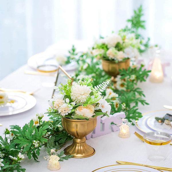 Nuptio 2Pcs Metal Vases For Centerpieces Gold Flower Pots Indoor Table Top Decor