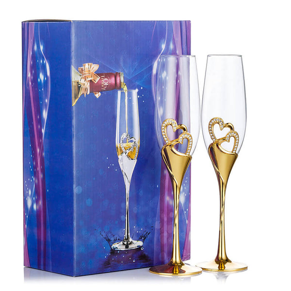 Nuptio 2Pcs/set Champagne Glass Set Wedding Party Supplies Gift For Lover