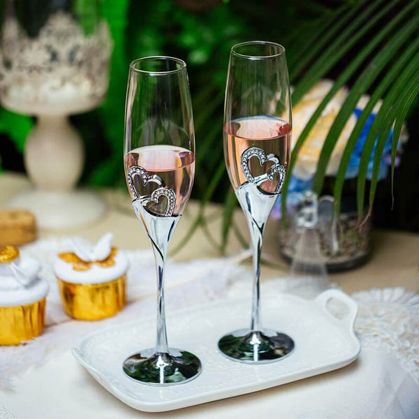 Nuptio 2Pcs/set Champagne Glass Set Wedding Party Supplies Gift For Lover