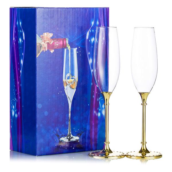 nuptio 2Pcs/Set Creative Champagne Flutes Toasting Cups Gift for Couples