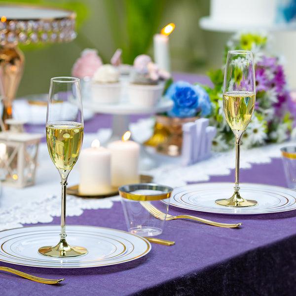 Nuptio 2Pcs/Set Creative Set Champagne Flutes Wedding Glasses For Bride & Groom