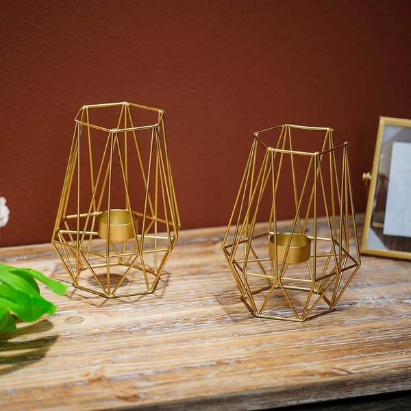 Nuptio 2Pcs/Set Geometric Elegant Tealight Holders Centerpieces For Wedding Home Decor