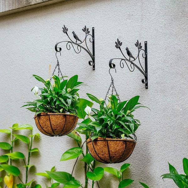 Nuptio 2Pcs/set Hanging Basket Brackets Wall Planter Hooks For Flower Pot Bird Feeder Wind Lanterns
