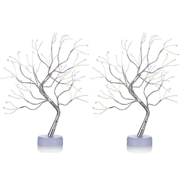 Nuptio 2Pcs/set Led Birch Tree With Lights For Home Party Birthday Wedding Indoor Decor