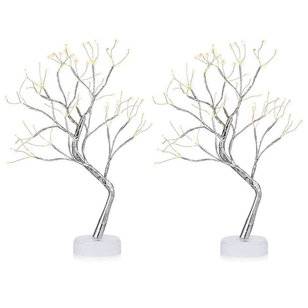 nuptio 2Pcs/set Led Birch Tree with Lights for Home Party Birthday Wedding Indoor Decor