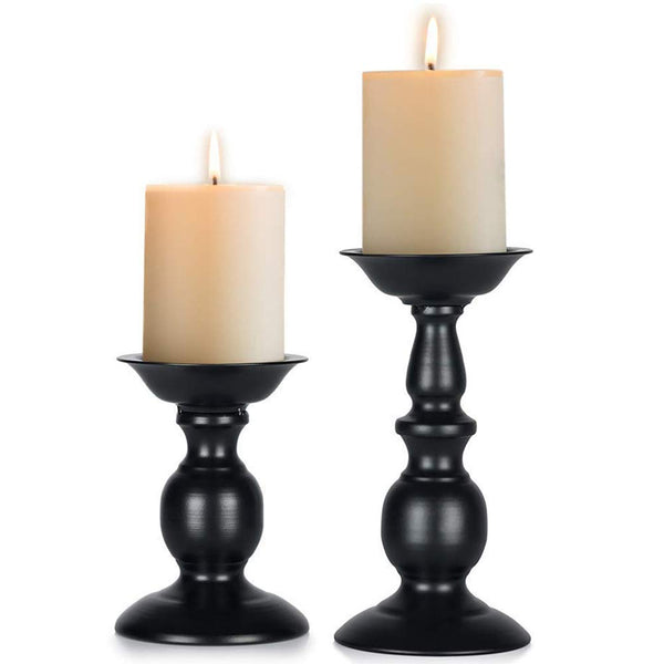 Nuptio 2Pcs/set Metal Pillar Candle Holders For Weddings Parties And Home Decor