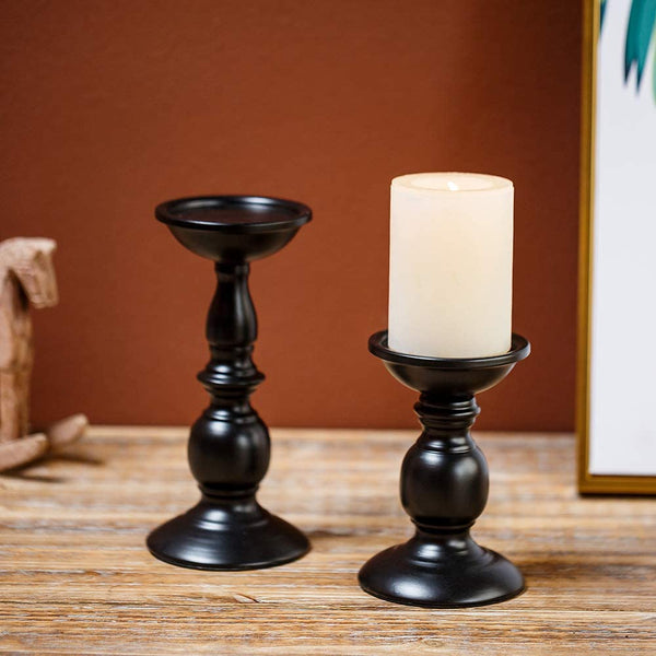 Nuptio 2Pcs/set Metal Pillar Candle Holders For Weddings Parties And Home Decor