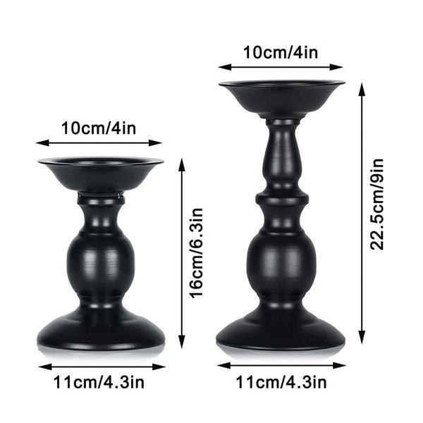Nuptio 2Pcs/set Metal Pillar Candle Holders For Weddings Parties And Home Decor