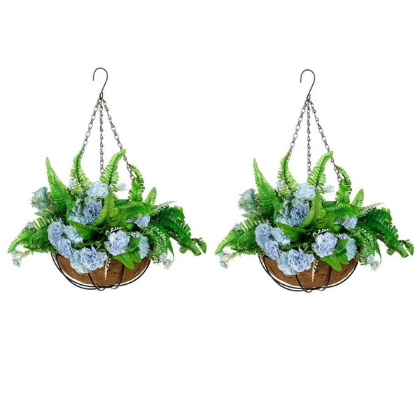 nuptio 2Pcs/set Outdoor Hanging Pots for Plants with Hanging Basket Liner