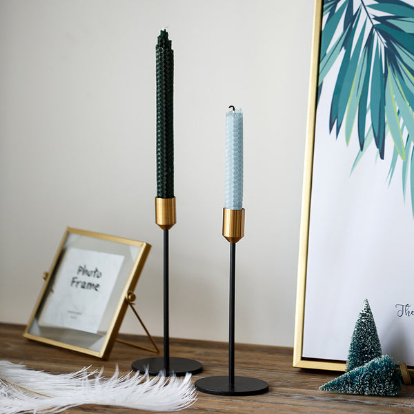 Nuptio 2Pcs/set Taper Candle Holders Reception Candlelight Ornaments