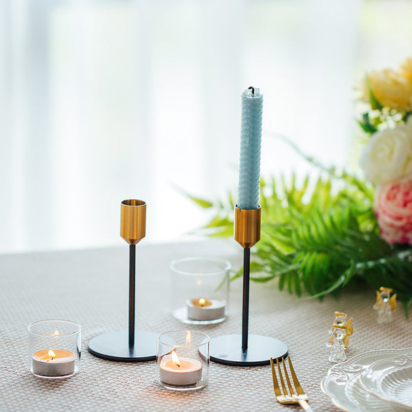 Nuptio 2Pcs/set Taper Candle Holders Reception Candlelight Ornaments