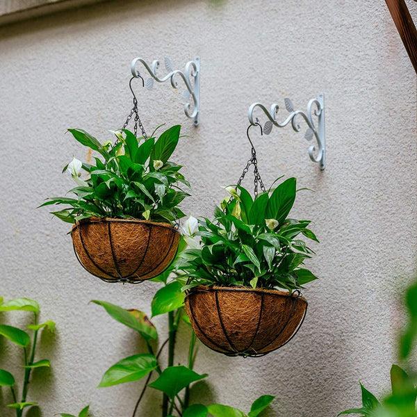 Nuptio 2Pcs/set Wall Hanging Plant Bracket Hanging Hooks Wall Brackets For Balcony Wind Chime Lantern