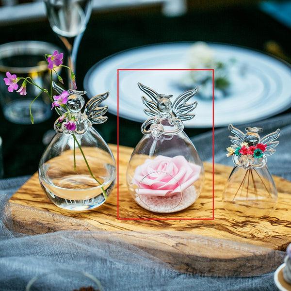 Nuptio 4/8/12Pcs Glass Hanging Angel Tealight Holder Air Plant Pot Container Planter